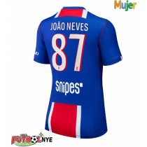 Camiseta Paris Saint-Germain Joao Neves #87 Primera Equipación para mujer 2026-27 manga corta